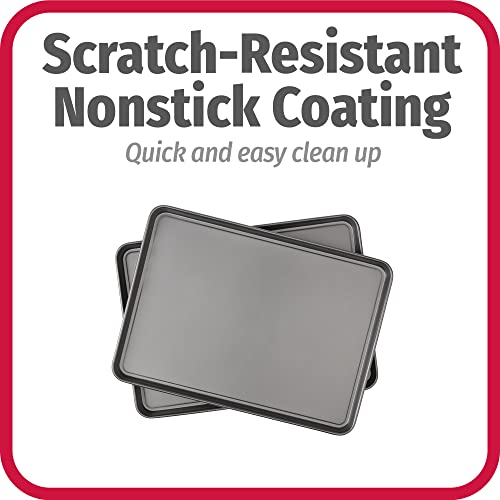 GoodCook Everday Nonstick Carbon Steel 15” x 21” Baking Sheet Set, 2 Pack – Extra-Large Carbon Steel Cooking Pans, Bakeware Set, Cookie Sheets for Baking, Oven Pan Set - size: 15" x 21" (2-Piece Set)