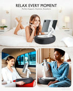 Miledi Tablet Pillow Stand, Compatible with 4.7"-12.9" Kindle, iPad, Phone/Tablet, 360° Rotating Phone Holder for Bed, Detachable Bowl, Reading and Relaxation on Bed (Black) - color: Black