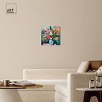 Art Remedy Vase Of Tropical Flowers Gallery Wrapped Flowers In Vase Paintings, 20" x 20", Gallery Wrapped - color: Gallery Wrapped, size: 20"L x 20"W
