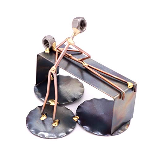 Chiropractor Handmade Metal Figurine Hand Welded Metal Art & Recycled Metal Sculptures - Unique Desk Accessories, Medical Office Decor, & Chiropractor Gifts