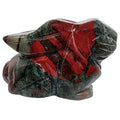 2" Natural Africa Bloodstone Sitting Rabbit Statue, Hand Carved Animal Figurine Sculpture Decorative Fengshui Home Decoration Healing Crystal