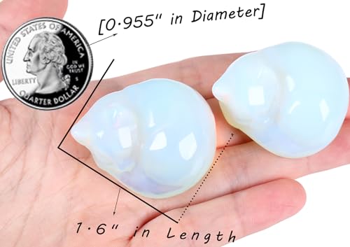 QINJIEJIE Opalite Cat Crystals Decor Sleeping Cat Statue Healing Carved Stone Decor Polished White Opalite Gemstones Figurine Office Room Home Desk Lucky Cute Decor Opal Gifts for Women Men Cats Lover - color: E-white-opal, size: 1.5 inches