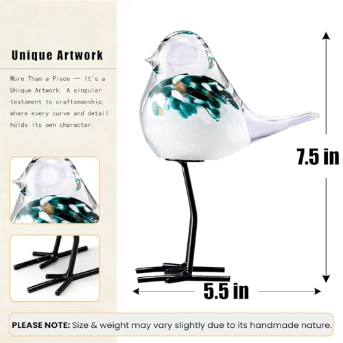 Glass Bird Figurines Art Collectible Ornaments Statue Figurines Modern Handmade Sculpture Home Decor - color: Bd-5
