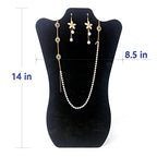 14 Inch Tall Black Velvet Necklace & Earing Display Stands for selling, Foldable Jewelry Display Stands for Shows.(set of 6)