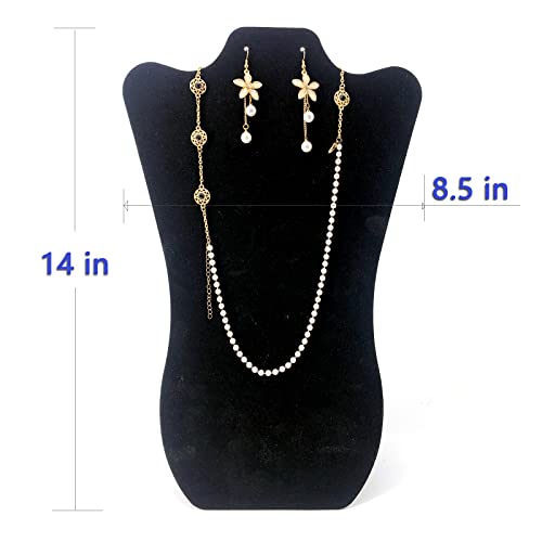 14 Inch Tall Black Velvet Necklace & Earing Display Stands for selling, Foldable Jewelry Display Stands for Shows.(set of 6)