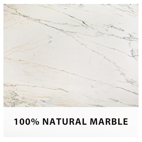 Koville Natural Marble Bookends for Shelves, 7lbs Heavy-Duty Marble Book Holders, Decorative Book Ends, Bookshelf Apartment Decor for Normal Books/CD/Video Games - color: Oriental Calacatta, size: 7lb