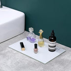 Murrey Home Glass Cutting Board for Kitchen Counter, Tempered Glass Chopping Boards Dishwasher Safe, Small Clear Countertop Tray, Scratch Resistant, Heat Resistant, Non Toxic, White Marble, 16"x12" - color: Textured White Marble, size: 15.7"L x 11.8"W