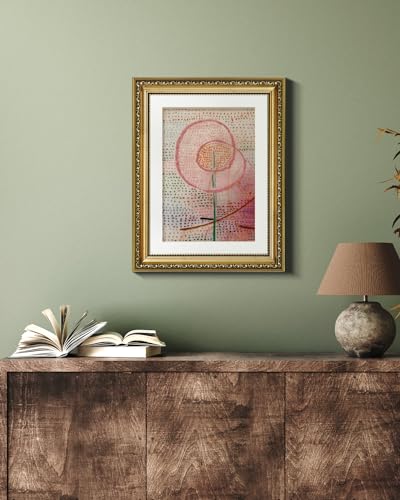 VIYYIEA Gold Framed Wall Art Canvas Print Home Decor Abstract Flower Wall Decor Vintage Aesthtic Pink Art Multicolor Painting Pictures Energetic Room Decorations for Bathroom Bedroom 11x14in - color: Abstract Tulips, size: 14"L x 11"W
