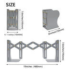 Adjustable Metal Bookends Heavy Duty for Shelves, 2 Dividers, Anti-Slip Design Expandable Book Ends for Desk, Office(Gray, 19 inches Max) - color: Gray
