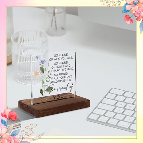 Pride - Filled Acrylic Plaque, Encouraging Gift for Achievers, Meaningful Gift for Hard Workers, Floral Watercolor Encouragement Decor, Transparent Acrylic Plaque, XXD190 - style: Achiever