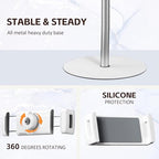 OATSBASF Heavy-Duty iPad Floor Stand - 66.1" Height-Adjustable Universal Tablet Holder, Overhead Bed Stand Fits 4.7-12.9" iPad Pro/Air/Mini, Kindle & Cell Phones