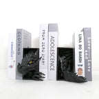 Dragon Bookends, Black Fantasy Book Nook Insert, Gothic Library Decor, Decorative Dragon Shelf Display