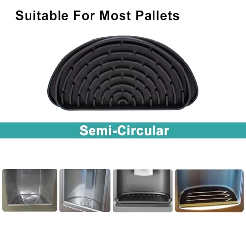Silicone Refrigerator Drip Tray Catcher 2 packs.Protects Ice and Water Dispenser Pan From Spills,Fit Refrigerator Water Tray, Recycle and Dry Quickly (Semi-Circular, Black+Grey) - size: Semi-Circular