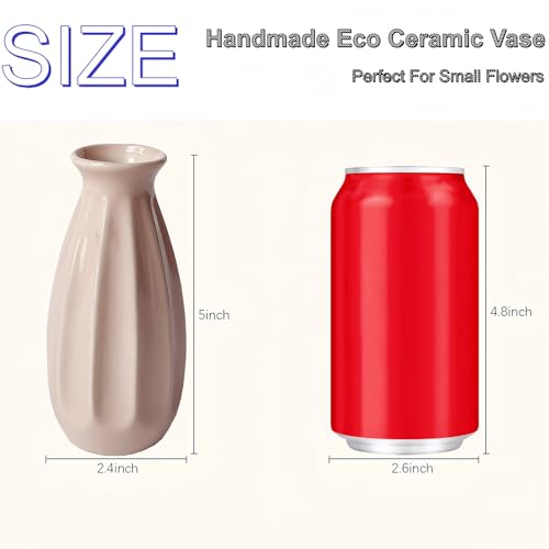 Simple Vase for Flowers Plants, Small Cute Flower Vase for Modern Table Shelf Home Decor Wedding Boho Decor, Farmhouse - color: 1pc-stjh-pink