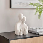 Danya B. Hans Cream Abstract Nesting Three Piece Family of 4 Decorative Accent Matte Ceramic Sculpture Figure Set