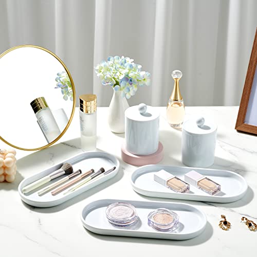 SheeChung Acrylic Vanity Tray Bathroom Storage Tray, 9.65 in x 4.5 in Catchall Holder, Countertop Sink Dispenser Organizer for Cabinet, Vanity, Shelf, Cupboard, or Closet Organization (2 Pack, White) - color: White Acrylic, size: 2 Pack (9.65" x 4.5" x 0.