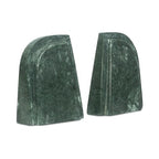 Torsten Bookend, Rectangular, Green Marble, Sculptural Bookend Pair - Set of 2