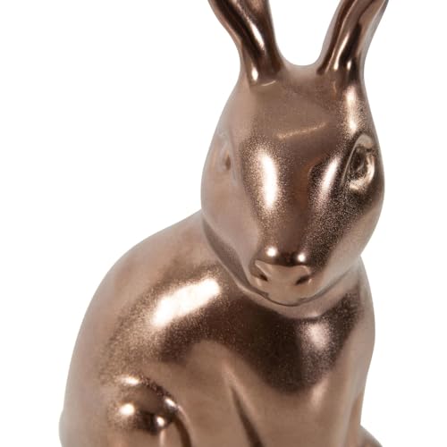 Howard Elliott Collection Rabbit Sculpture Ceramic Statue for Home and Garden Decor, Rich Antique Brass Figurine with Metallic Finish for Shelf Display in Living Room, 8.5 x 4.75 Inch - style: Rabbit
