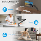 Jakeko Strong Magnetic Portable Monitor Desk Clamp - 75mm VESA Mount 4.7" 12.9" 15.6" 16" 17.3" 18.5 inch 360° Rotate Base Tablet Holder Arm JK07B1 - size: Up to 18.5''