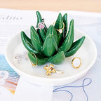 PUDDING CABIN Succulent Ring Holder Dish Cactus Gift for Women Birthday Gift for Mom Friend Bridesmaid Wedding Christmas Valentines Housewarming Gift, Decorative Cacti Decor for Home Gifts - style: Succulent