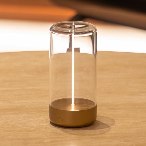 AUGE LIGHT Mini Minimalist Table Lamp Cordless Lamp Rechargeable Table Lamp Portable Nightstand Lamps Desk Lamps for Home Office Unique Ambient Light Mood Lighting for Desk Decor Beside(Golden) - color: Golden