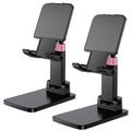 Phone Stand, Cell Phone Holder Adjustable Cellphone Stand for Desk Adjustable Office Accessories Gift Tablet Stands for iPhone iPad Android Devices Under 12", Black,2Pack - color: 08-DeepBlack