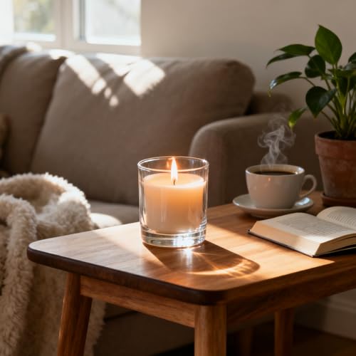 SUPMIND 30 Pack Glass Candle Jars-10oz Clear Empty Candle Jars with Bamboo Lids and Sticky Labels, Bulk Candle Jars for Making Candles Containers - Dishwasher Safe - color: Clear-30P, size: 10oz