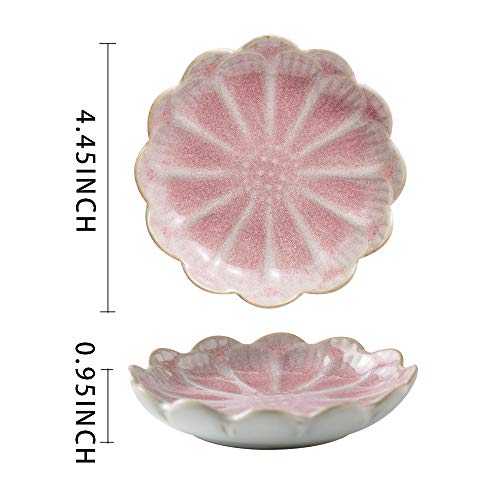 Mecaikru jewelry dish, flower shape ring dish, pink earring tray, cute jewelry holder, key bowl, flower pink - color: pink flower
