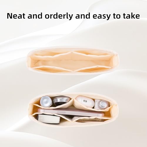 DGAZ Purse Organizer Insert，Silk Bag Organizer，Luxury Handbag & Tote Shaper Fits Chanel CF Bags - color: Craie, size: Small 23