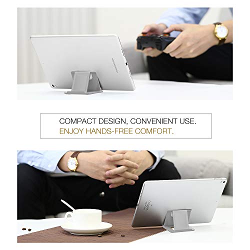 MoKo Phone/Tablet Stand, Foldable Tablet Holder Compatible with iPhone 17/17 Air/17 Pro/17 Pro Max, iPhone 16/Pro/Pro Max/Plus, iPhone 15/Pro/Pro Max/Plus, iPhone 14/Pro/Pro Max/Plus, Gray - color: Gray, size: Small Size
