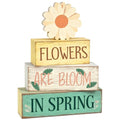 Spring Decoration Wooden Tiered Tray Decor – Daisy Flower Spring Stacked Block Sign – Farmhouse Tabletop Floral Spring Decor for Shelf Mantel Seasonal Home Display - style: Flower