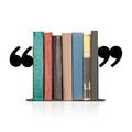 Bookends Decorative Unique Novelty Book Ends for Kids Books - Unique Bookends Decorative Metal Quotation Mark Design Bookshelf Decor, Bookish Decor for Shelves and Book Lovers Gift Ideas