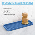 EG-SIPRO Silicone Sponge Holder, Kitchen Sink Organizer Tray, Sponge Caddy Dish Soap Holder, Scrubber, Soap Dispenser, Scouring Pad - color: E-bu, size: 9.3x3.6inch