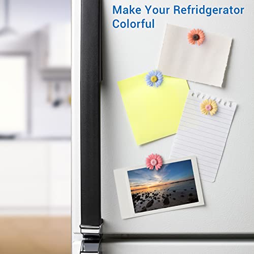 16Pcs Fridge Magnets,Locker Decor,Cute Daisy Decorative Refrigerator Magnets for Office Kitchen Whiteboard,Strong Holding Power,8 Colors - color: Daisy 16-pack