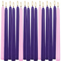 YOROXRG 16 Pack Advent Taper Candles Premium Hand Dipped 10in Unscented Christmas Taper Candles - Ideal for Seasonal Celebrations, Holidays, Church, Celebration, Party - color: Purple/Pink-Advent 16