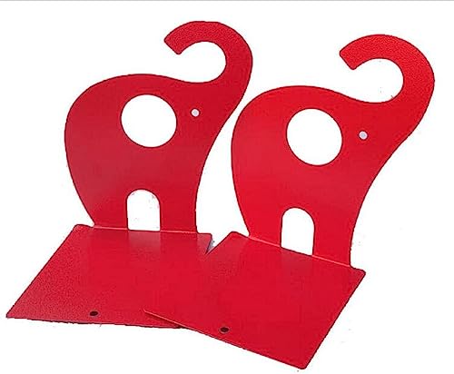 Wendin 1pair Cute Elephant Nonskid Bookends Art Bookend (red) - color: Red
