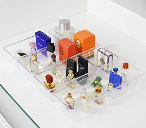 Simple Houseware Clear Drawer Organizer for Office Bin Desk Storage, 3.25"x 6.25", 6 Packs - size: Medium Size