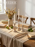 Wooden Taper Candle Holders: Wood Candlestick Holders Rustic Farmhouse Fall Decor for Living Room Dinning Table Centerpiece Christmas Set of 3 - size: 4.33"/6.33"/8.27" H - 3Pcs