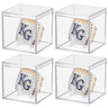 4 Pack Championship Ring Display Case Clear Acrylic Ring Case Display Box for Sports Baseball Softball Football Basketball Single Ring Coin Holder Stand, 2.16 Inch - size: 4 Pack