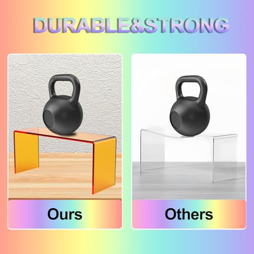 6 PCs Risers Display Stands 3 Tiers Desktop Acrylic Shelves Cake Dessert Holder Products Stand for Collectibles Shoes Jewels Pop Figure (Mix Colors) - color: Mix Colors