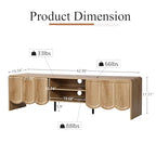 Modern 63" TV Stand, Wood Entertainment Center with Sliding Doors, Media Console for TVs Up to 70", TV Stand for Living Room, Natural - color: Natural