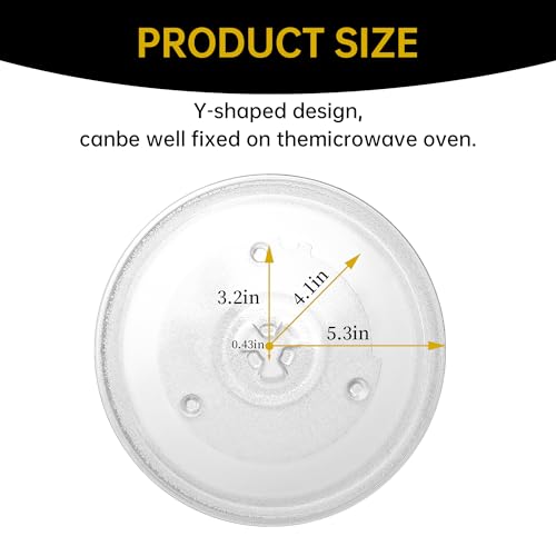 10.5" Microwave Glass Turntable Plate, 10.5" / 27cm Microwave Tray Replacement Glass Plate, Glass Tray Replacement for LG, GE, Magic Chef, Hotpoint, Panasonic, Kenmore, etc - size: 10.5"