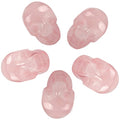 mookaitedecor 1 Inch Rose Quartz Crystal Skull Sculpture Set of 5, Hand Carved Gemstone Statue Figurine Collectible Healing Reiki - color: Pink