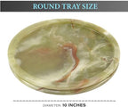 Radicaln Marble Serving Tray 10" Inches Green Handmade Round Trays for Party Supplies Ideal Food & Cafeteria Trays for Kitchen, Serving Dishes & Platter - color: Green