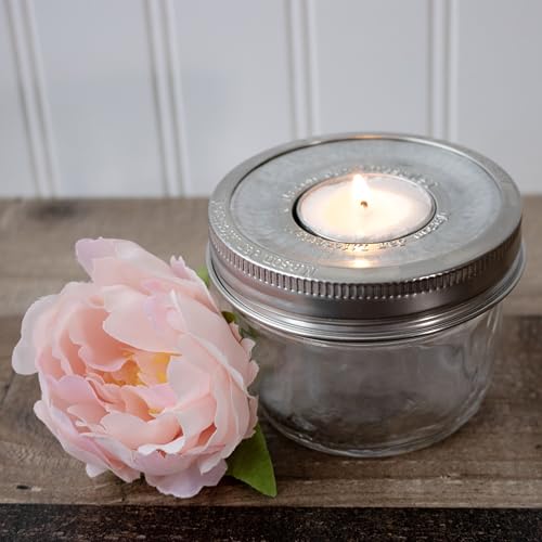 Mason Jar Lifestyle Tea Light Candle Holder Metal Lid Inserts for Mason, Ball, Canning Jars (6 Pack, Wide Mouth) - size: Wide Mouth