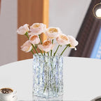 Aoderun Glass Vase Crystal Vase Heavy Duty Large Flower Vase for Dining Table Kitchen Office Home Shelf Wedding Living Room Centerpieces(Iridescent Clear) - color: Iridescent Clear