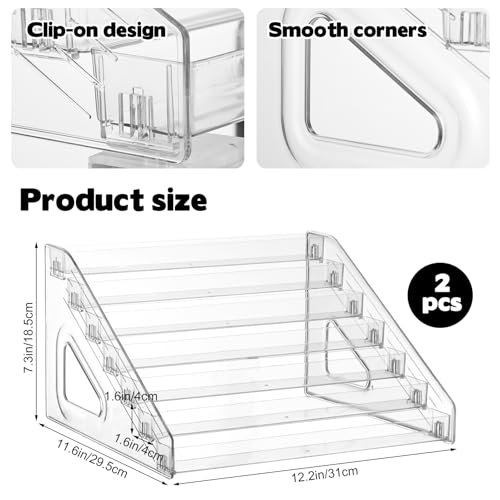 2 Pack 7 Tier Acrylic Card Display Stand, 7-tiers Versatile Display for Trading Cards,Greeting Card Display Stand,Portable Display Rack Holder for Graded Cards, PSA Cards,Sports Cards, Business Cards