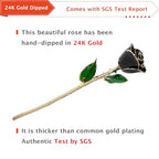 AliveRose Anniversary Day Gift for Girlfriend Roses, Unique Design Gold Plated Rose for Anniversary Valentines Mothers Day Birthday Gifts (Balck Handmade with Crystal Vase) - color: A8. Black Handmade Rose White Crystal Vase