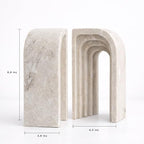 Decorative Bookends for Shelves – Heavy Duty Book Ends for Heavy Books, Stone-Inspired Composite Bookends, Non-Slip Base, Modern Home Office Decor, Gift Box Included, Set of 2
