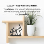 Rustic Family Figurines Family of Three Sculptures Parents and Kid Statue for Bedroom Décor Cast Iron Family Sculpture for Living Room Decor Gifts for Family Unique Art Piece Modern Home Décor - style: Family of Three Sculptures